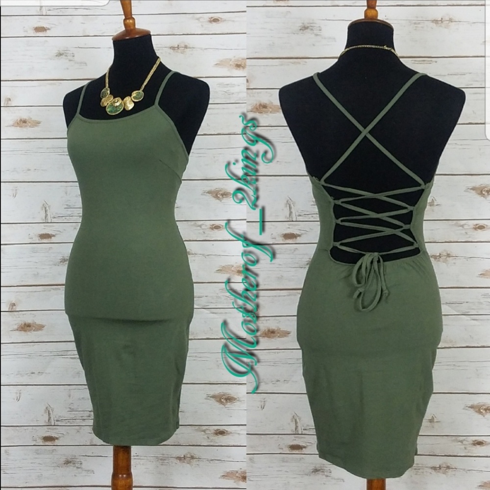 💚"GREEN WITH ENVY" Tank DRESS - Picture 1 of 4